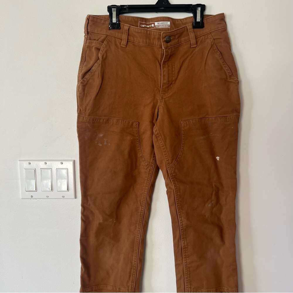 Carhartt Rugged Flex Brown Women’s 2 Regular Relaxed Fit Pants Workwear Work